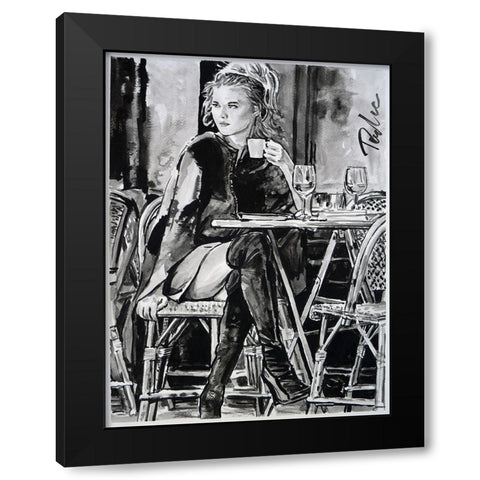 Sweet Date Black Modern Wood Framed Art Print by Tashe