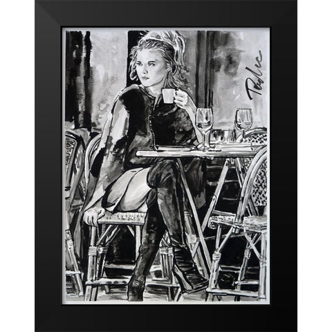 Sweet Date Black Modern Wood Framed Art Print by Tashe