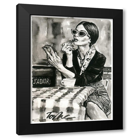 Make Up Black Modern Wood Framed Art Print with Double Matting by Tashe