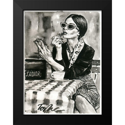 Make Up Black Modern Wood Framed Art Print by Tashe