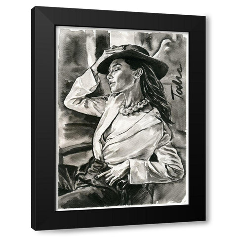 Break Time Black Modern Wood Framed Art Print by Tashe