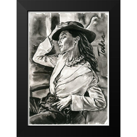 Break Time Black Modern Wood Framed Art Print by Tashe