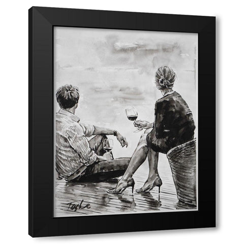 Romantic Evening in Venice Black Modern Wood Framed Art Print with Double Matting by Tashe