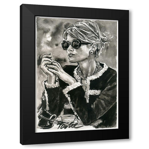 Elegance and Beauty Black Modern Wood Framed Art Print with Double Matting by Tashe