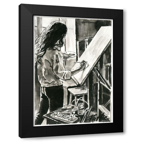 Favourite Color Black Modern Wood Framed Art Print by Tashe