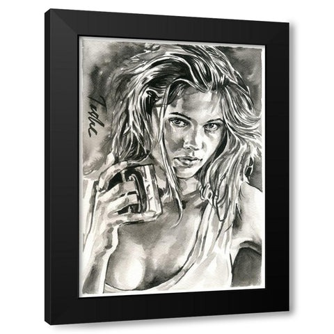 Morning Beauty Black Modern Wood Framed Art Print with Double Matting by Tashe