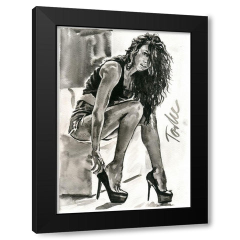 High Heels Black Modern Wood Framed Art Print with Double Matting by Tashe