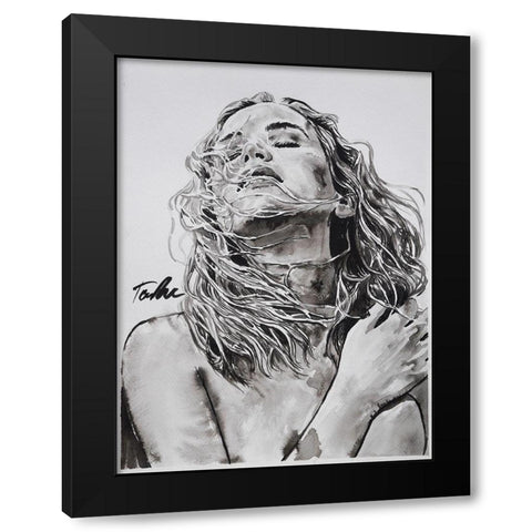 Joyful Heart Black Modern Wood Framed Art Print with Double Matting by Tashe