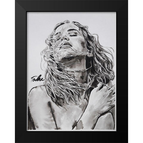 Joyful Heart Black Modern Wood Framed Art Print by Tashe
