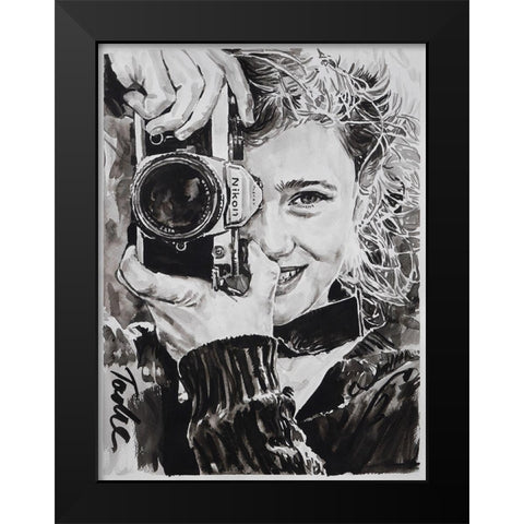 Magic Moments Black Modern Wood Framed Art Print by Tashe