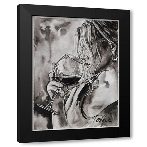 Feel It Still Black Modern Wood Framed Art Print with Double Matting by Tashe
