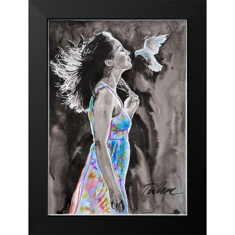 Inspired Black Modern Wood Framed Art Print by Tashe