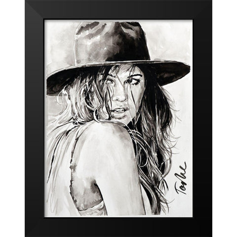 Wild West Black Modern Wood Framed Art Print by Tashe