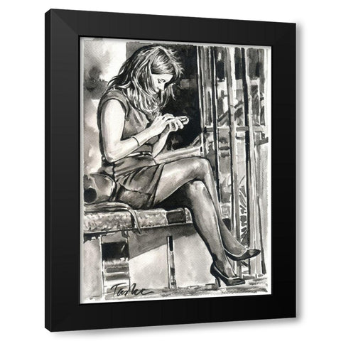 City Life II Black Modern Wood Framed Art Print with Double Matting by Tashe