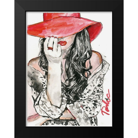 Fashin Lady Black Modern Wood Framed Art Print by Tashe
