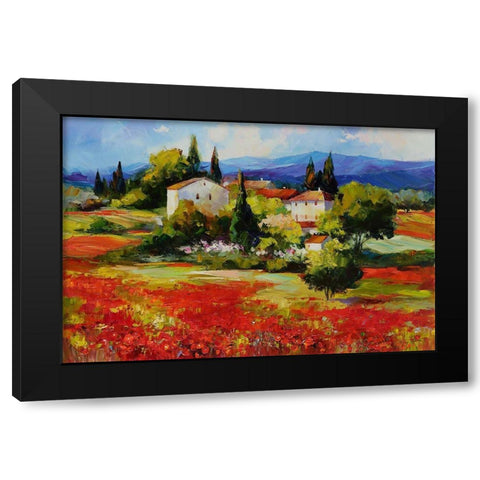 Flame Black Modern Wood Framed Art Print with Double Matting by Bond