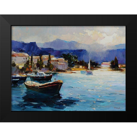 Summer Rendezvous Black Modern Wood Framed Art Print by Bond