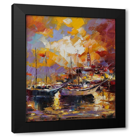 Summer Wind Black Modern Wood Framed Art Print by Bond