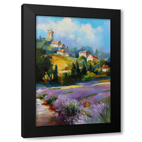 Color Pulses Black Modern Wood Framed Art Print with Double Matting by Bond