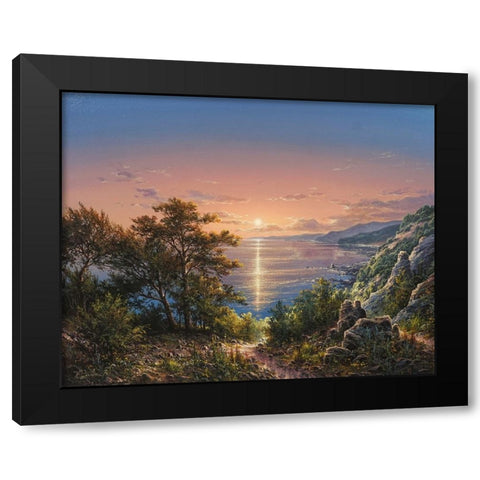 Coast Black Modern Wood Framed Art Print with Double Matting by Yushkevich, Viktor