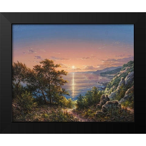 Coast Black Modern Wood Framed Art Print by Yushkevich, Viktor