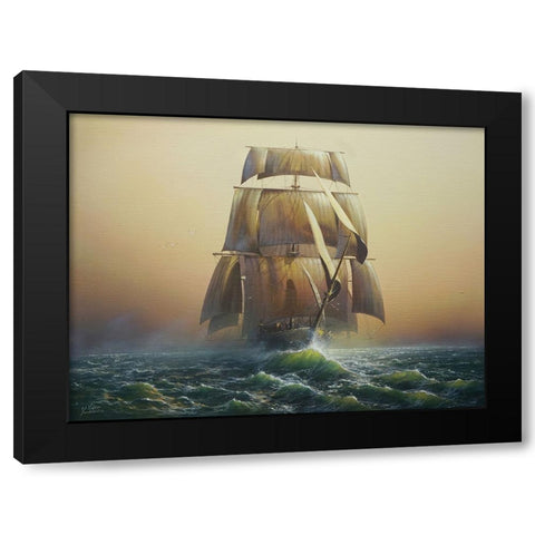 Sail Black Modern Wood Framed Art Print by Yushkevich, Viktor