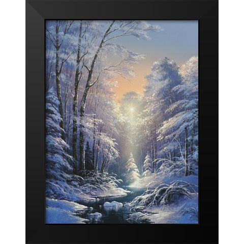 Winter Black Modern Wood Framed Art Print by Yushkevich, Viktor