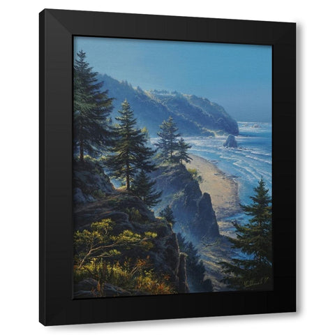 The Bay Black Modern Wood Framed Art Print by Yushkevich, Viktor