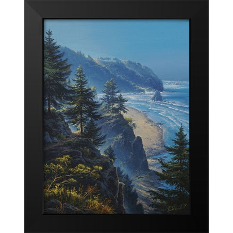 The Bay Black Modern Wood Framed Art Print by Yushkevich, Viktor