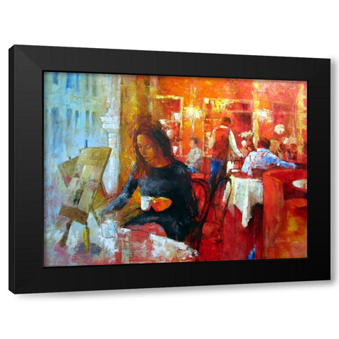 Vienna, Sacher  Black Modern Wood Framed Art Print by Zakrynycny, Viktor