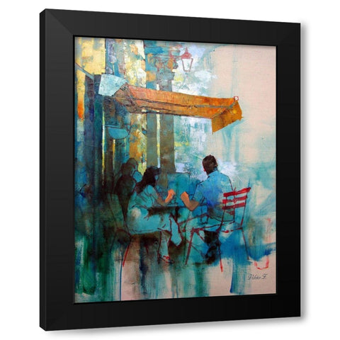 Blue Shaddows Black Modern Wood Framed Art Print with Double Matting by Zakrynycny, Viktor