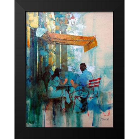 Blue Shaddows Black Modern Wood Framed Art Print by Zakrynycny, Viktor