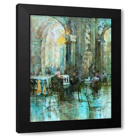 Meeting in Vienna Black Modern Wood Framed Art Print by Zakrynycny, Viktor