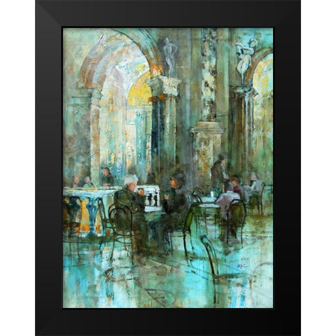 Meeting in Vienna Black Modern Wood Framed Art Print by Zakrynycny, Viktor