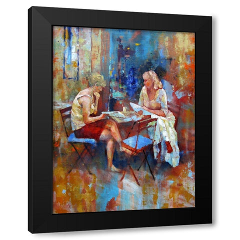 What do we eat?  Black Modern Wood Framed Art Print by Zakrynycny, Viktor