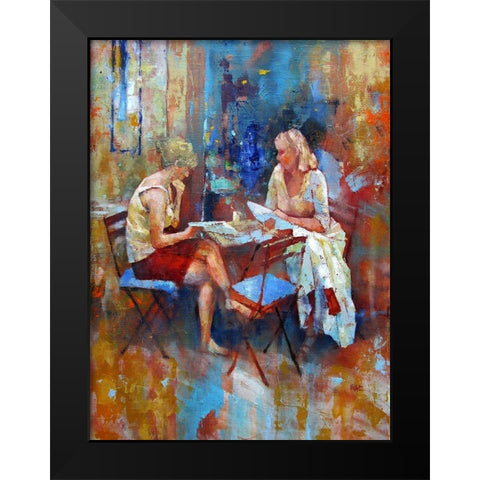 What do we eat?  Black Modern Wood Framed Art Print by Zakrynycny, Viktor
