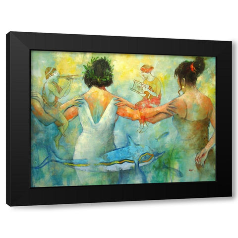 Dreaming during Summer Night Black Modern Wood Framed Art Print by Zakrynycny, Viktor