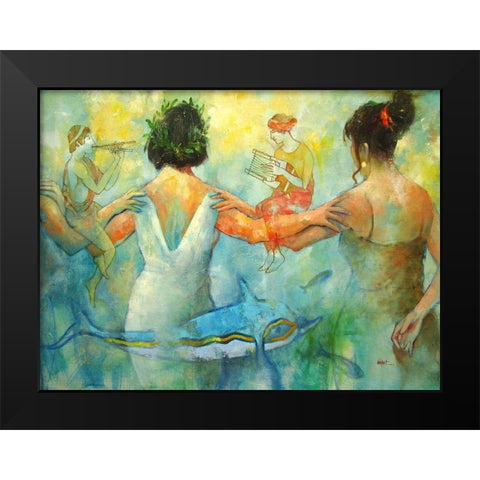 Dreaming during Summer Night Black Modern Wood Framed Art Print by Zakrynycny, Viktor