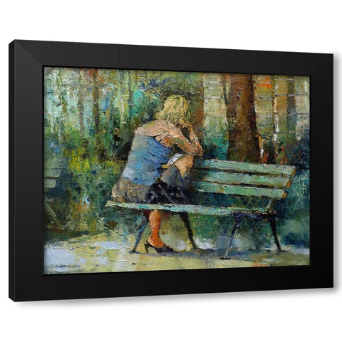 May. Afternoon in the Park Black Modern Wood Framed Art Print with Double Matting by Zakrynycny, Viktor