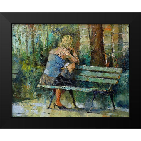 May. Afternoon in the Park Black Modern Wood Framed Art Print by Zakrynycny, Viktor