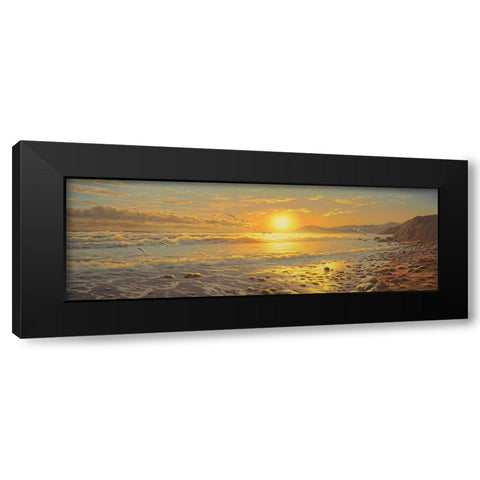 Sunset above the Sea IV Black Modern Wood Framed Art Print with Double Matting by Adamov, Alexey