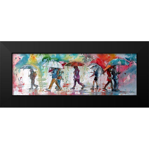 Its Raining Black Modern Wood Framed Art Print by Kovacs, Anna Brigite