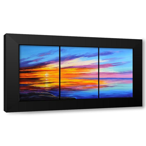 Ocean Sunset Black Modern Wood Framed Art Print with Double Matting by Gercken, Graham