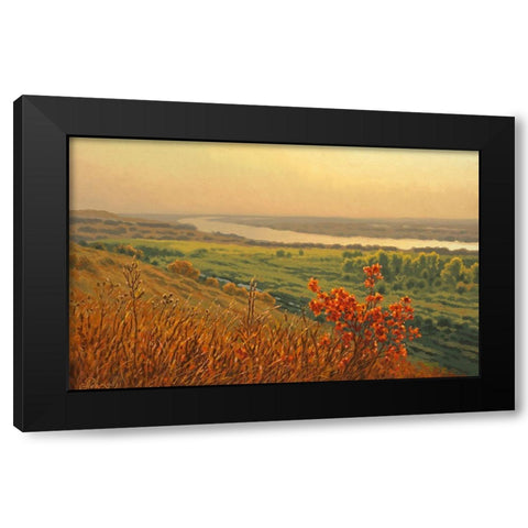 River Volga Black Modern Wood Framed Art Print with Double Matting by Adamov, Alexey