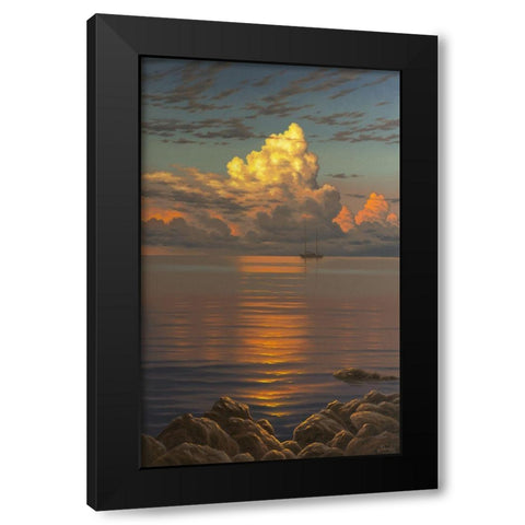 Big white Clouds above the Sea Black Modern Wood Framed Art Print with Double Matting by Adamov, Alexey