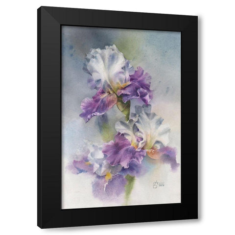 Aerial Iris Black Modern Wood Framed Art Print with Double Matting by Besedina, Anastasiia