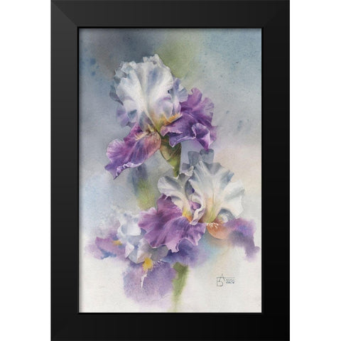 Aerial Iris Black Modern Wood Framed Art Print by Besedina, Anastasiia