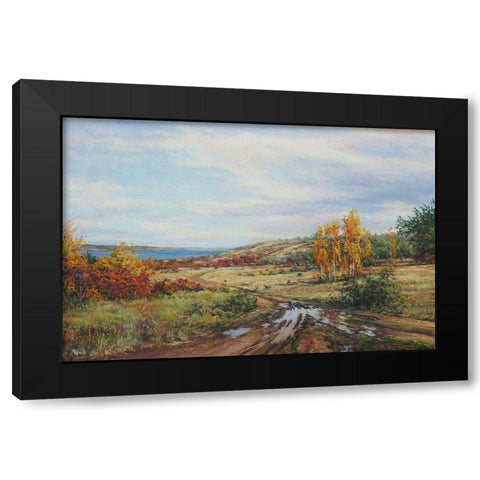 During September Black Modern Wood Framed Art Print by Cernov, Ivan