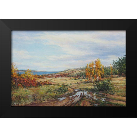 During September Black Modern Wood Framed Art Print by Cernov, Ivan