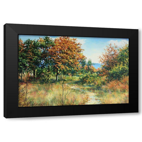 Welcome Autumn Black Modern Wood Framed Art Print with Double Matting by Cernov, Ivan